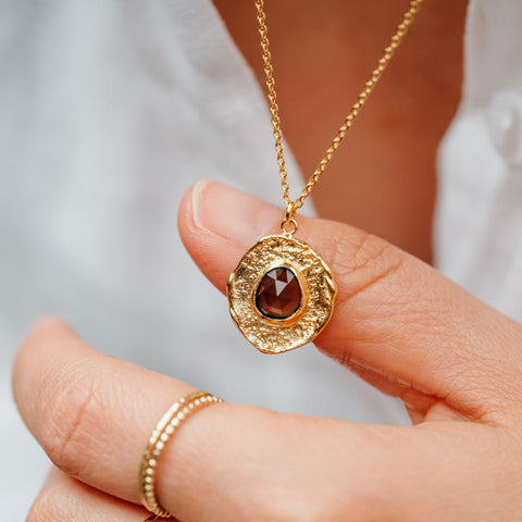 Halsketting Aura - Aarding (massief goud)