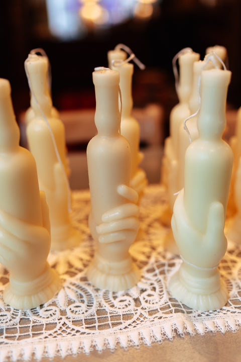 La Bouteille beeswax candle - white (local pick-up only)