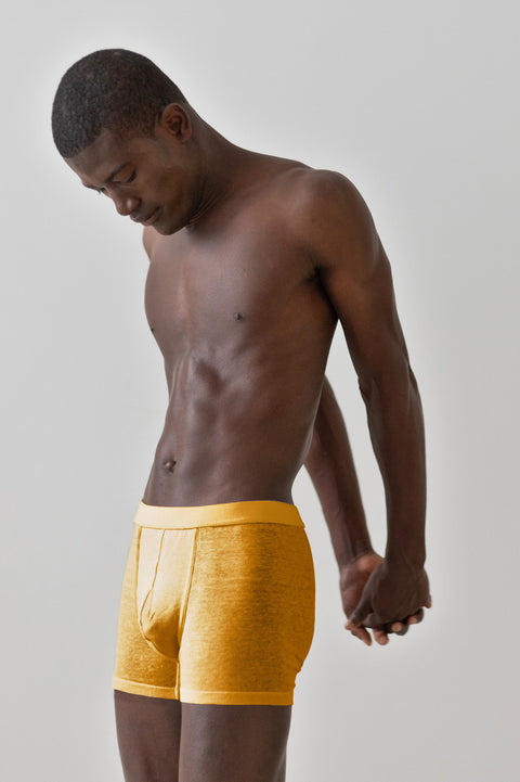 Linnen boxer briefs - saffraan