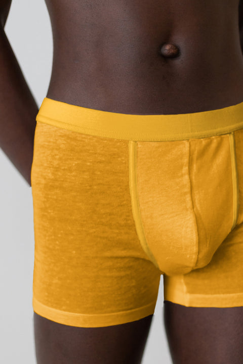Linnen boxer briefs - saffraan
