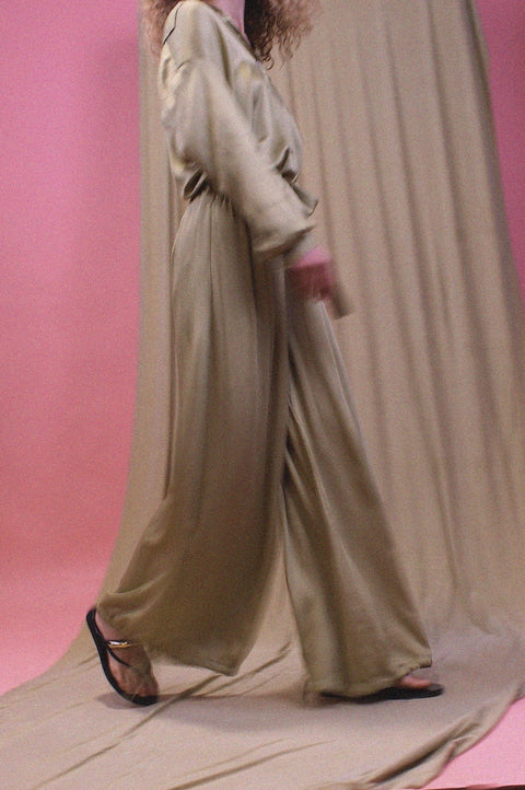 Wide trousers - soft olive
