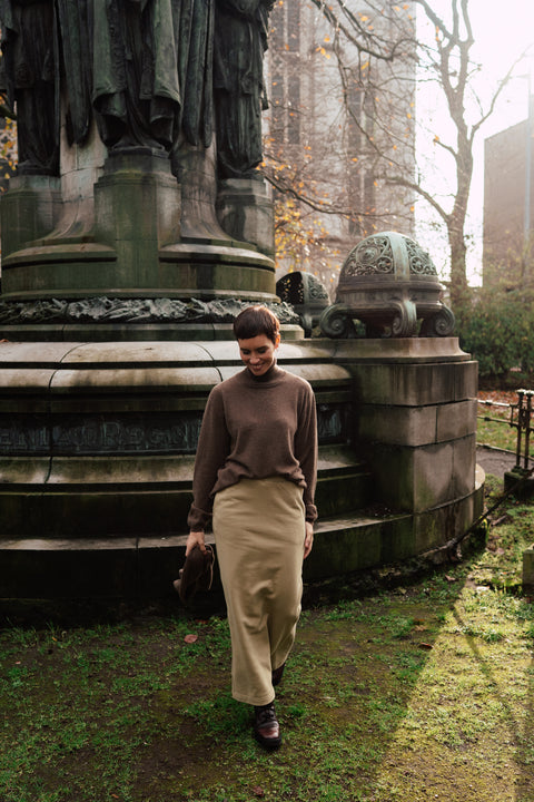 Cashmere turtle neck knit - brown