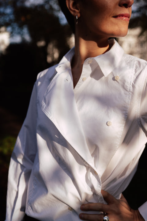 Sparrow Garment Dyed Poplin - White