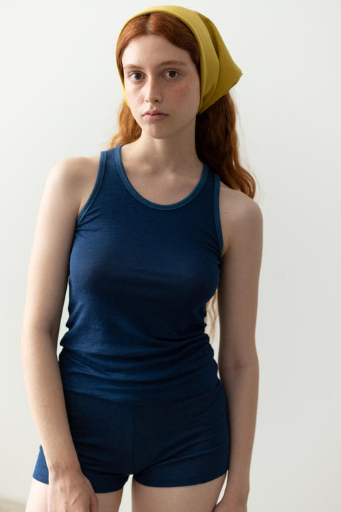Linnen tanktop - indigo