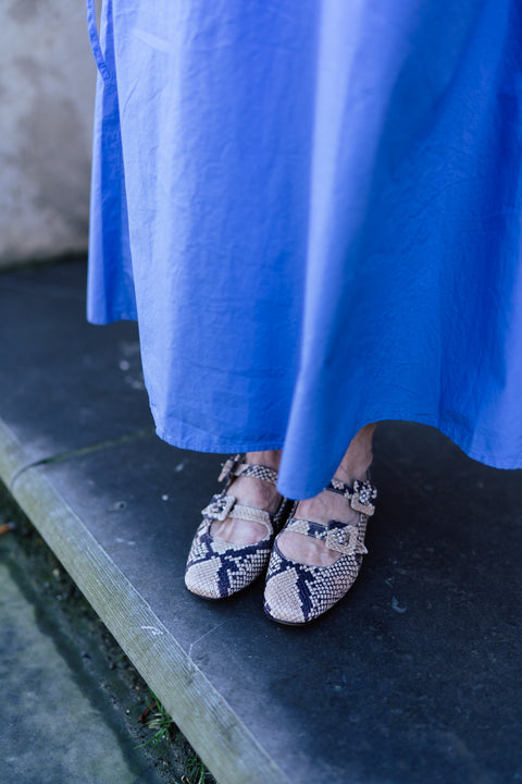 Jurk 'Dalila' GMTD poplin - blue bonnet