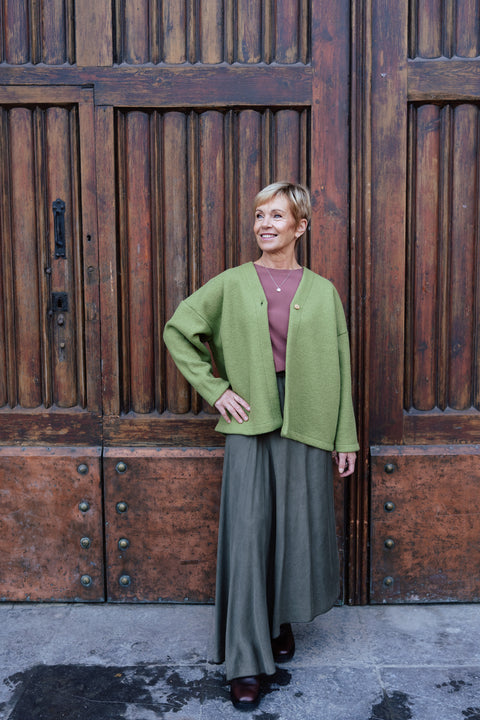 Cardigan uit gekookte wol - Kiwi