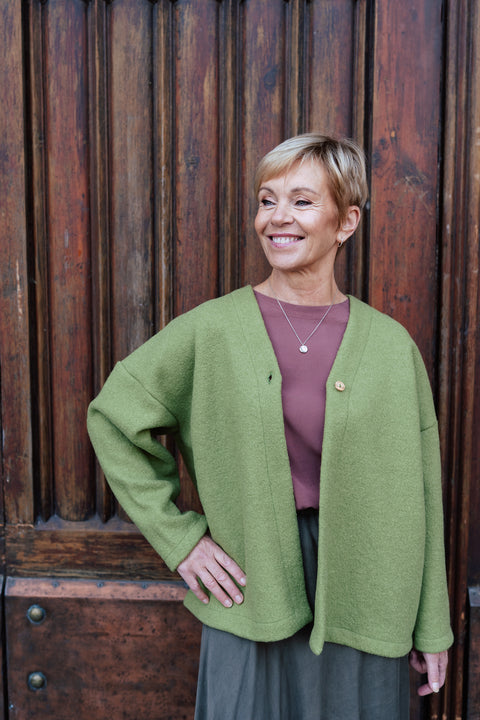 Cardigan uit gekookte wol - Kiwi