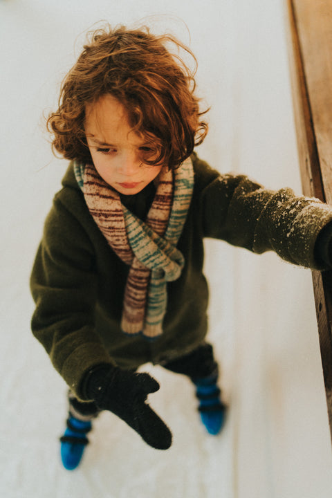 Jasje van gekookte wol - olijfgroen