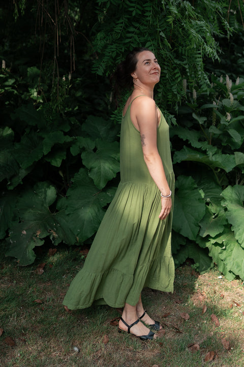Lange zomerjurk (om in te wonen) - turtle green