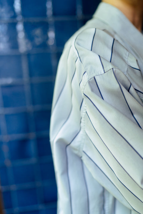 Hemd: pièce unique ( lichtblauw gestreept en groene ruitjes )