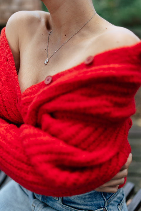 Cardigan - Rooting red