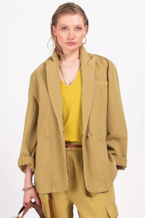 Blazer in luchtige mix van katoen en linnen (ruime XXL)