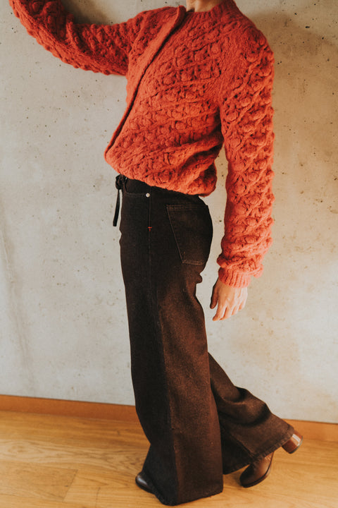 Coby knit fresa - dotted cardigan in rozerood
