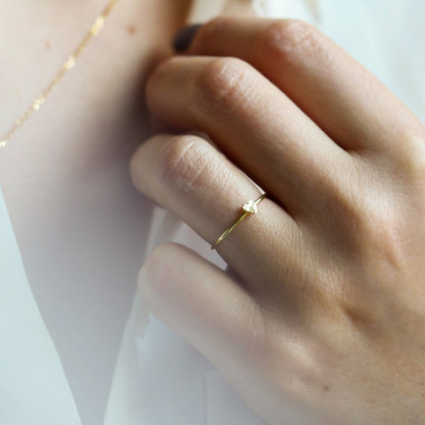 Ring Petit Coeur (massief 18k goud)