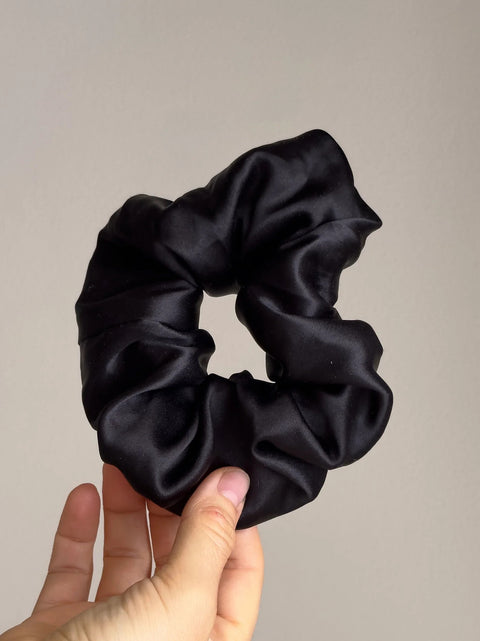 Scrunchie uit zijde XL - zwart