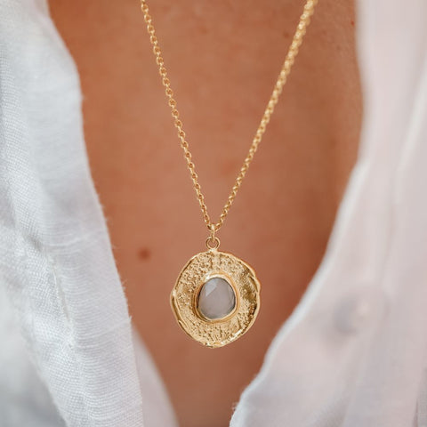 Halsketting Aura - Sereniteit (massief goud)