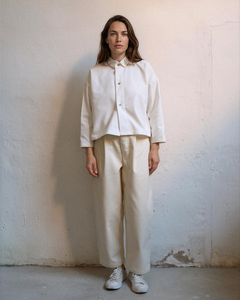 Short winter shirt ecru