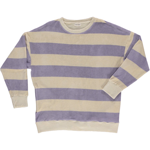 Sweater uit spons met paarse streepjes (uniseks model, laatste XL)