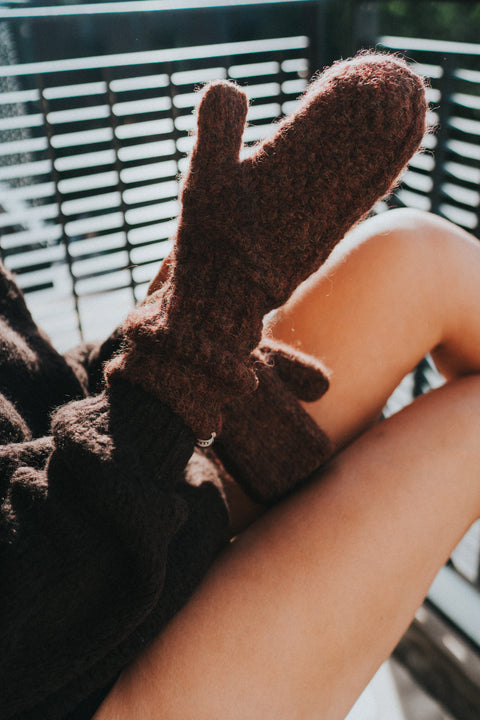 Long gloves cacao - de warmste wantjes
