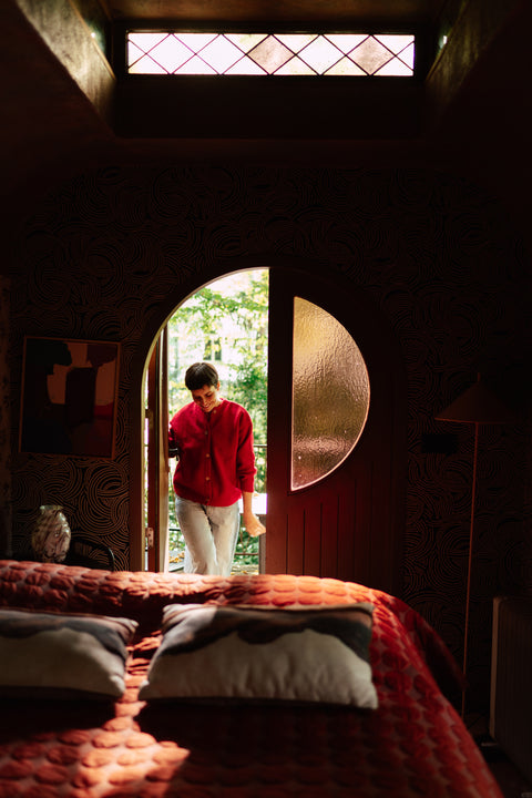 Round cardigan - Red