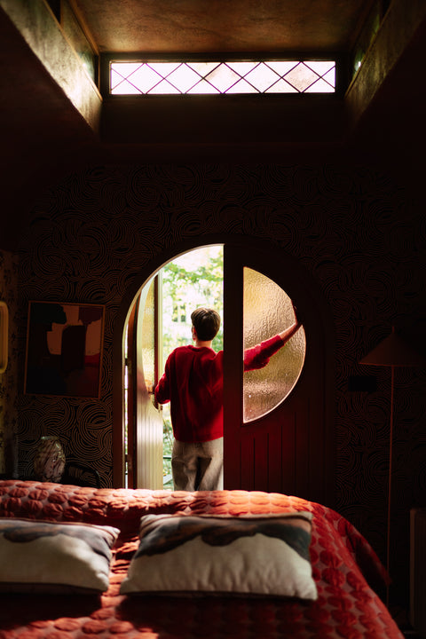 Round cardigan - Red