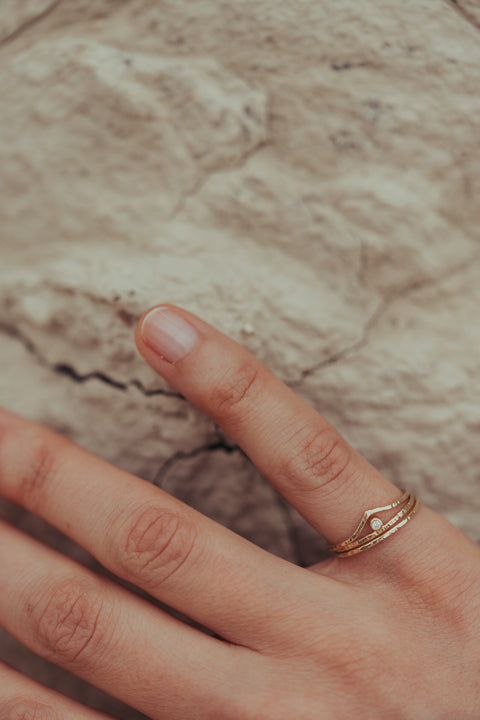 Ring Chevron Fée Clochette (massief 18k goud)