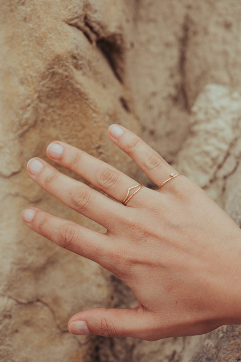Ring Chevron Fée Clochette (massief 18k goud)