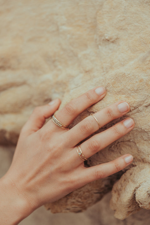 Ring Juno met ruwe diamanten (massief 18k goud)