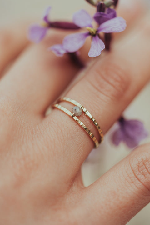 Ring Juliette met ruwe diamant (massief 18k goud)