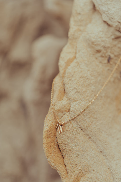 Korte ketting 'soleil' (massief 18k goud)
