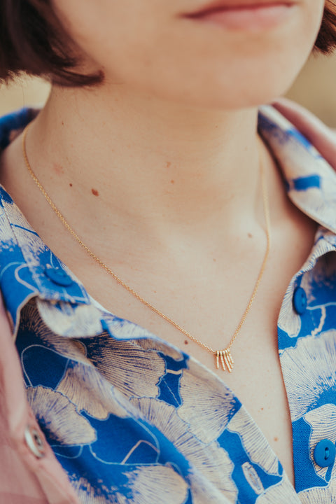 Korte ketting 'soleil' (massief 18k goud)