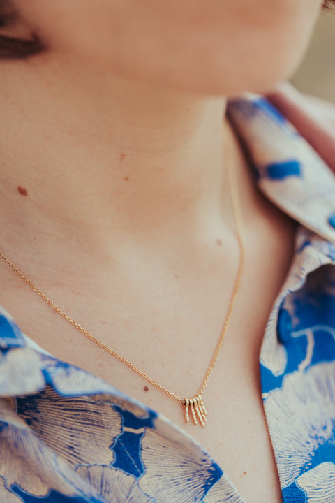Korte ketting 'soleil' (massief 18k goud)
