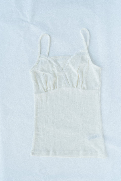 Top, met fijne bandjes tot XL - wit