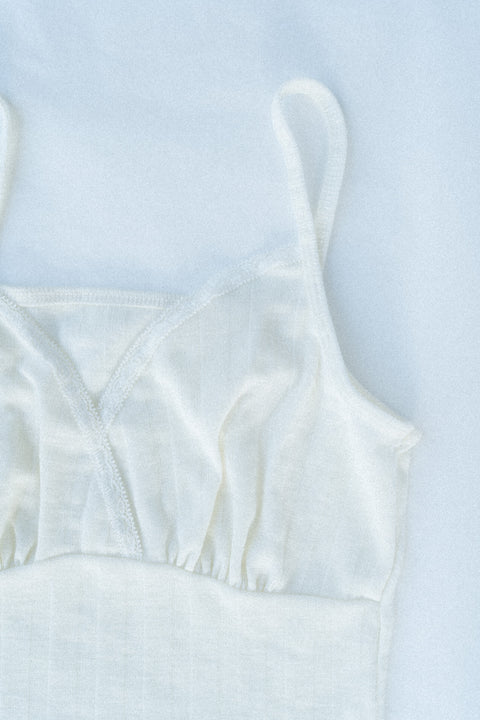 Top, met fijne bandjes tot XL - wit
