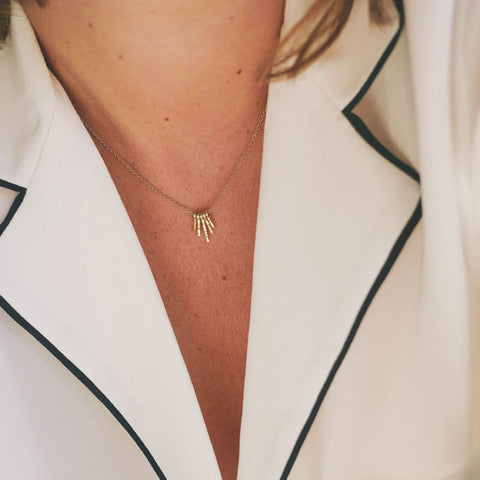 Korte ketting 'soleil' (massief 18k goud)
