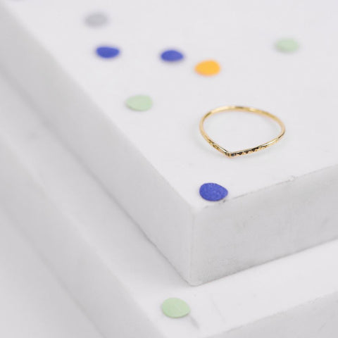 Ring Chevron Fée Clochette (massief 18k goud)