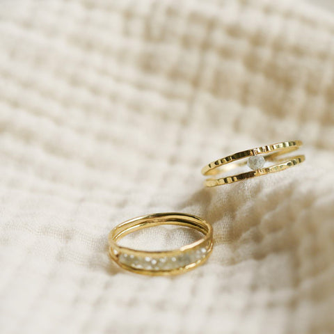 Ring Juliette met ruwe diamant (massief 18k goud)