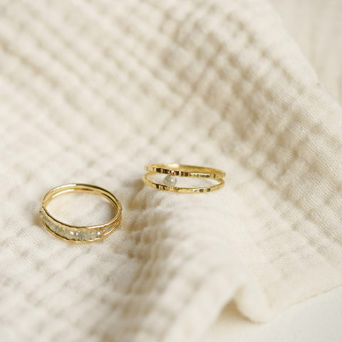 Ring Juliette met ruwe diamant (massief 18k goud)