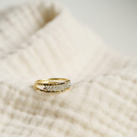 Ring Juno met ruwe diamanten (massief 18k goud)