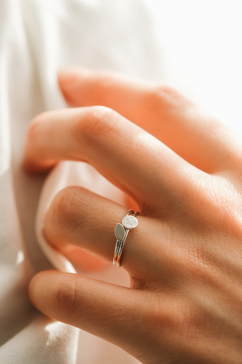 Love letter gepersonaliseerde ring - glad (zilver)
