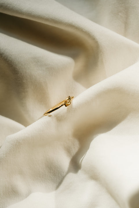 Love letter gepersonaliseerde ring - glad (verguld)