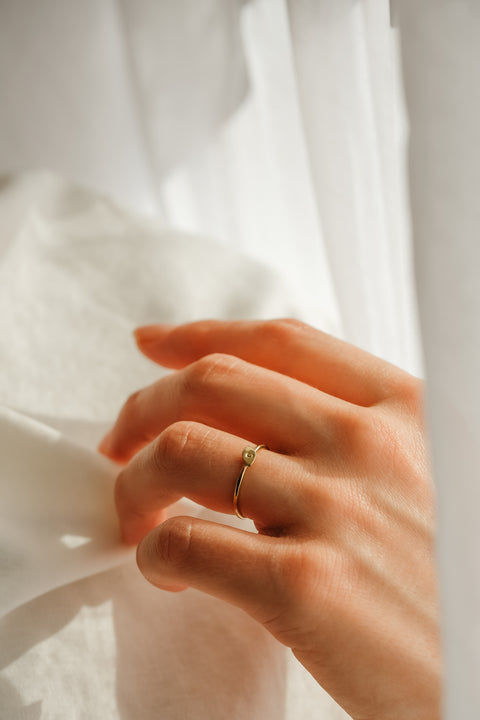 Love letter gepersonaliseerde ring - glad (verguld)
