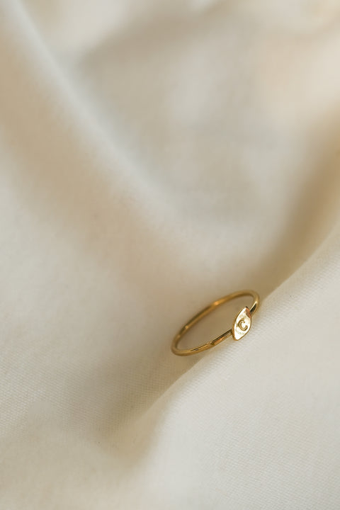 Love letter gepersonaliseerde ring - glad (massief 18k goud)