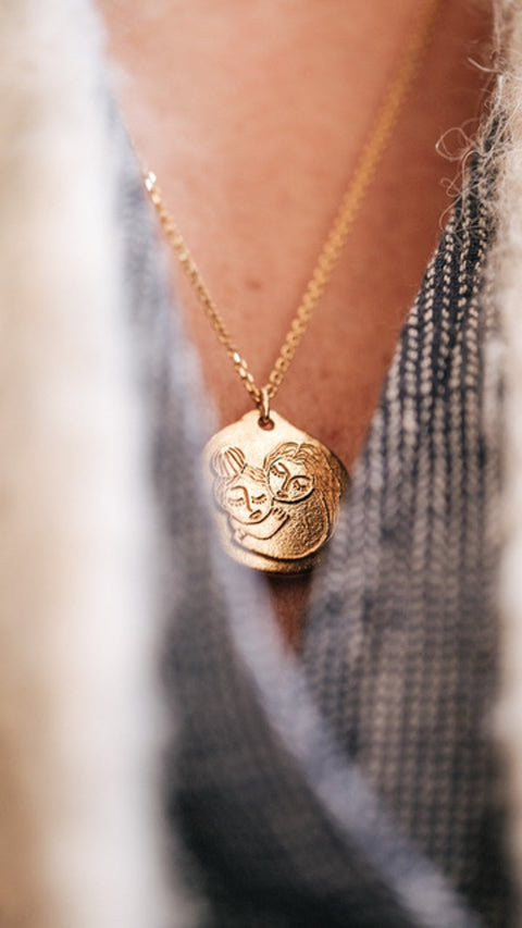 Halsketting 'Sisterhood' (verguld)