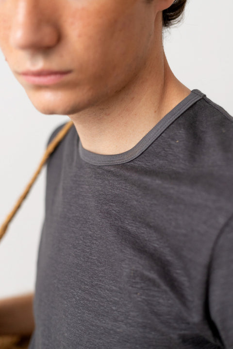 Linnen T-shirt uniseks - antraciet