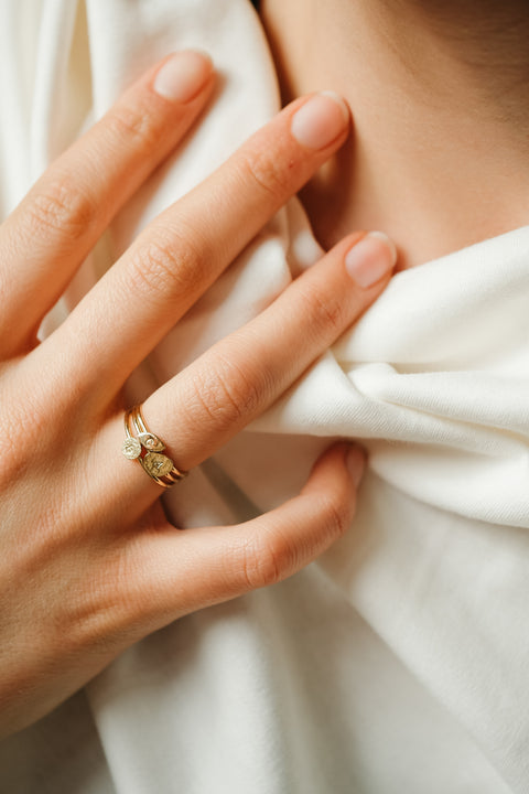 Love letter gepersonaliseerde ring - glad (verguld)