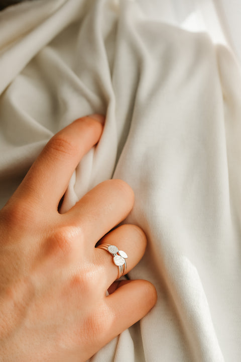 Love letter gepersonaliseerde ring - geschuurd (zilver)