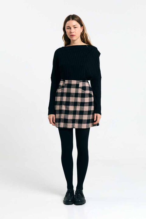 Faro skirt check black