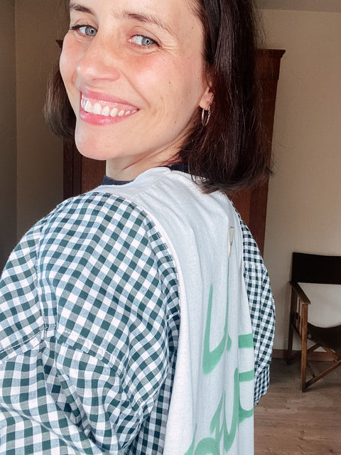 Shirt: pièce unique ( groen-witte ruitjes )