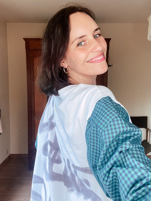 Shirt: pièce unique ( groen-blauwe ruitjes )